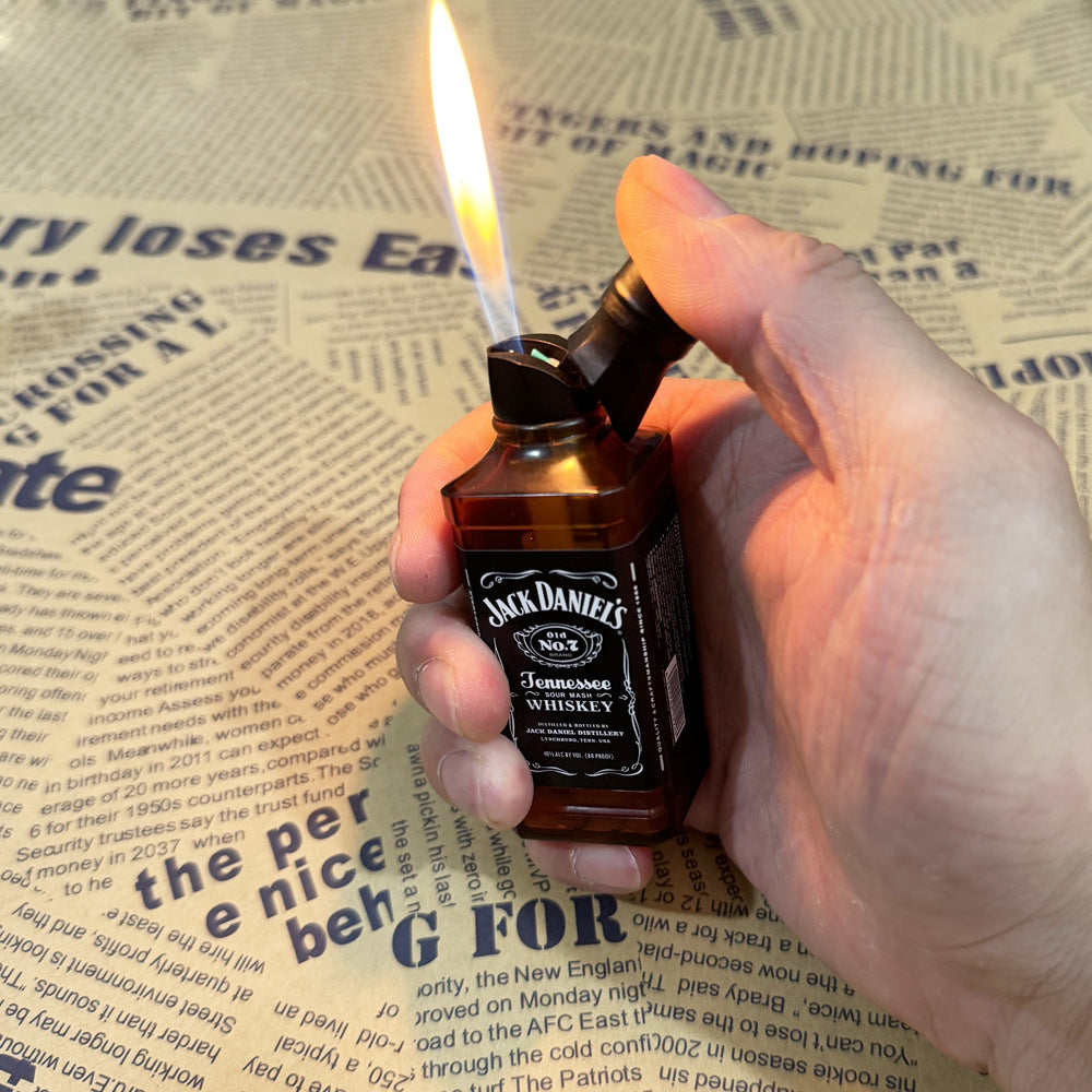 Personalized creative funny open flame direct inflatable Jack Daniels lighter