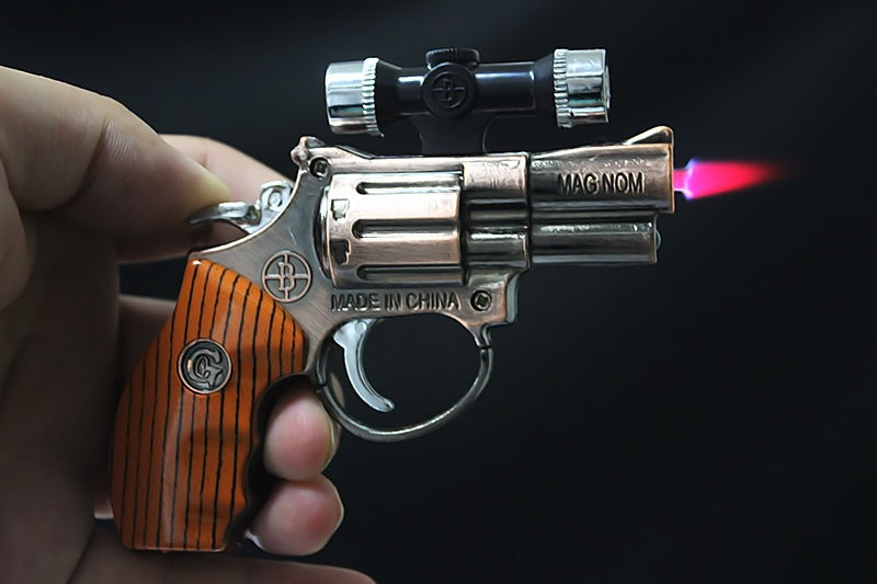 Infrared flashlight windproof lighter laser lighting dual-use inflatable lighter gun creative collection