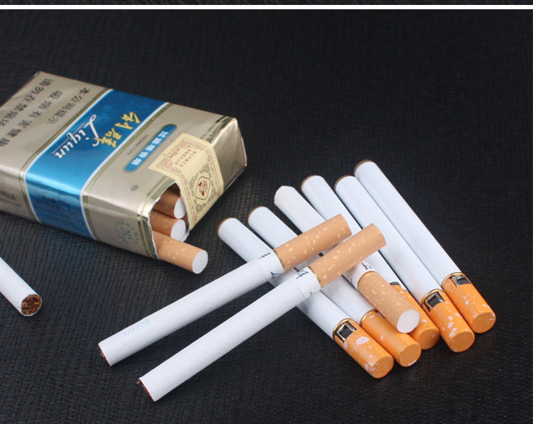 Mini fine cigarette lighter grinding wheel open fire lighter metal small fine cigarette trick personalized creative lighter