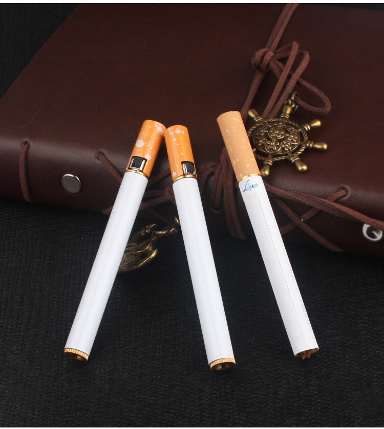 Mini fine cigarette lighter grinding wheel open fire lighter metal small fine cigarette trick personalized creative lighter