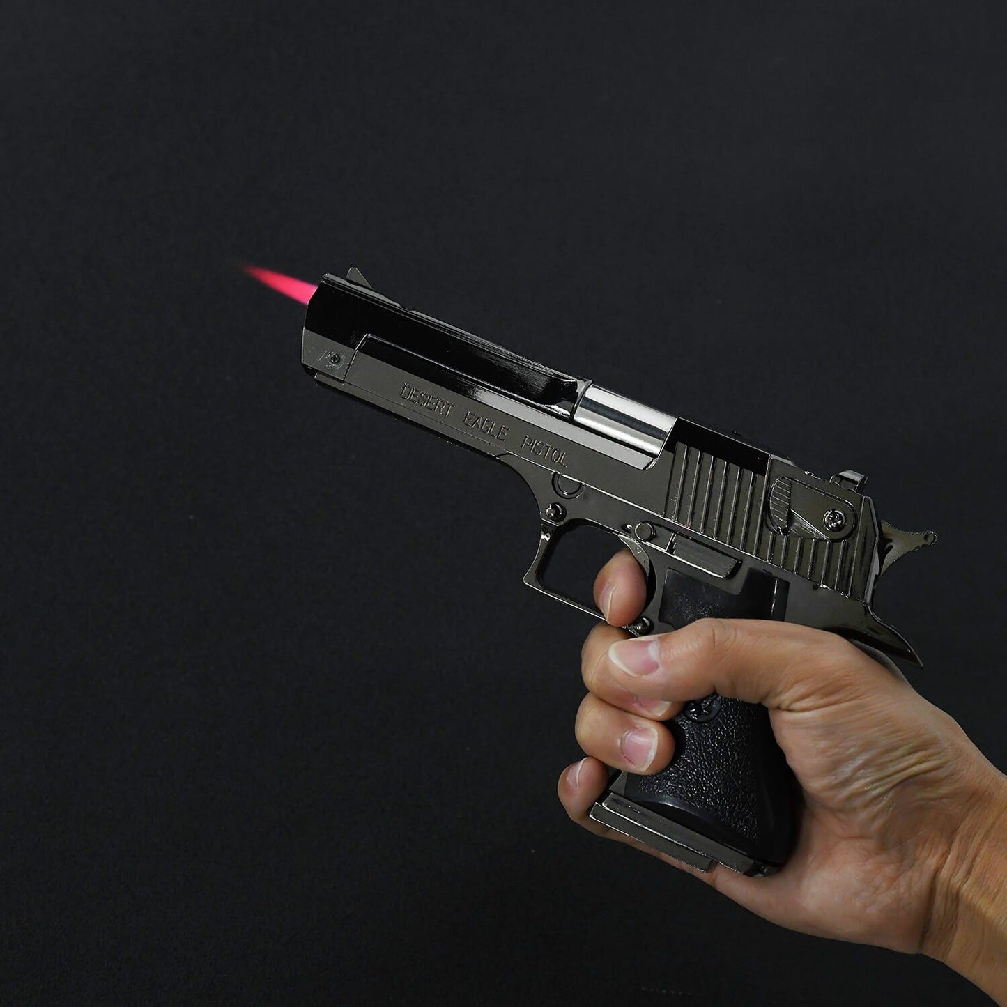 Desert Eagle Pistol Modern Lighter - Heavy Duty Zinc Alloy Refillable Butane Lighter with Realistic Firearm Design, Collectible Gift for Outdoor Cooking, BBQ & Survival Kits (Gunmetal)